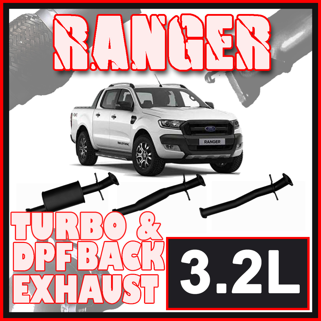 Ford Ranger Exhaust PX2/PX3 3.2L 3 Inch Systems image