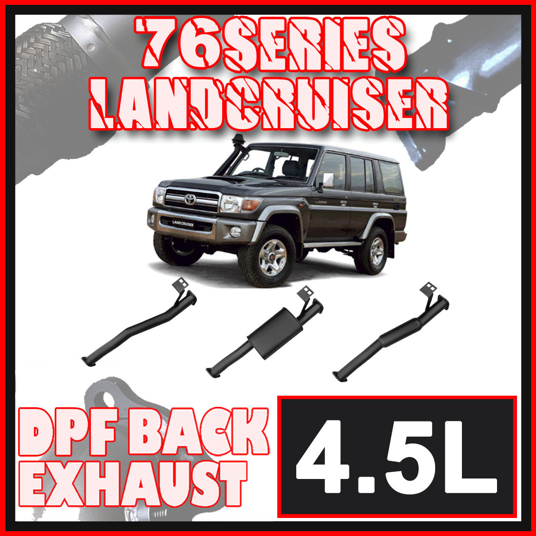 Toyota Landcruiser Exhaust 76 Series Wagon 3" DPF Back Systems image